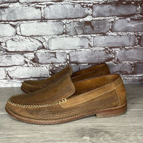 Tommy Bahama Felton Tan Brown Leather Perforated Casual Loafers Men 11M US/44EU main image 11